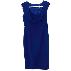 NWT Alexia Admor Blue Sweetheart Harper Cap Sleeve Size 8 Sheath Feminine Dress